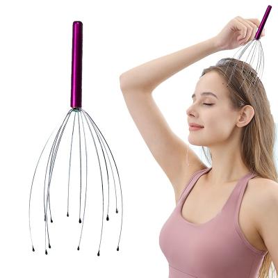 China Handheld Massager Handheld plastic Stainless Steel Head Scalp Massager Wire Metal Spider claw relaxation octopus Head Massager for sale