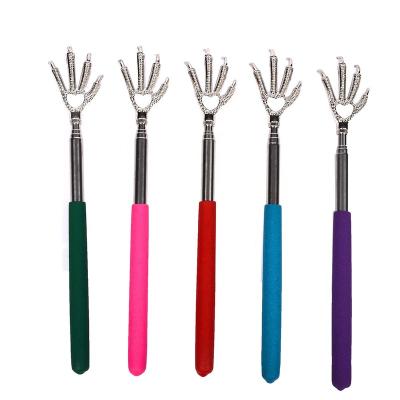 China Body Stainless Steel Extendable HandHeld Finger-shaped Claw Massager Eagle Claw Telescopic Back Scratcher for sale