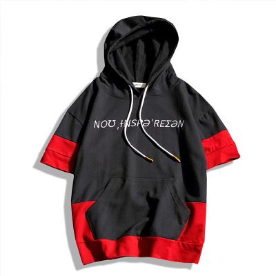 China Custom Made Anti-pilling Men's Color Block Design Street Cotton Hoodies Embroidery Casual Slim Fit Logo Hoodies for sale