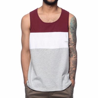 China Anti-pilling custom design your own simple cotton three tone color to block sleeveless tank tops for sale