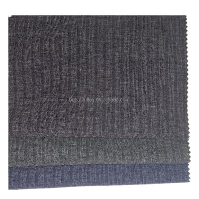 China Hot Selling Stretch Polyester Rayon T/R 8x4 Rib Compound Bonded Weft Knit Fabric Soft Hand Super Soft Feel For Garment for sale