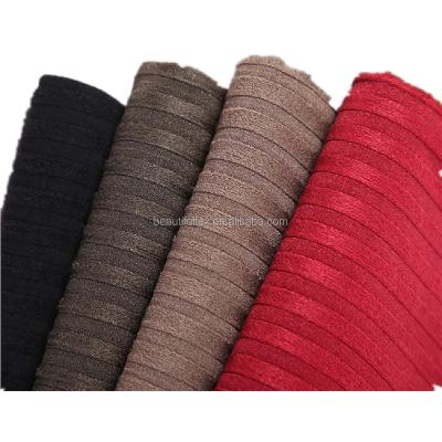 China Hot Sale Anti Pill Plain Dyed Rib Suede Fabric Manufacturer For Garment for sale