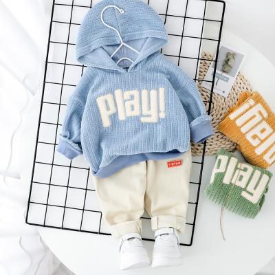 China 2022 antibacterial boys girls suit spring and autumn style 2pcs long foreign middle school children sets new sports letter hood for sale