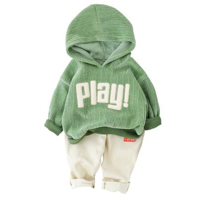 China 2022 antibacterial boys girls suit spring and autumn style 2pcs long foreign middle school children sets new sports letter hood for sale