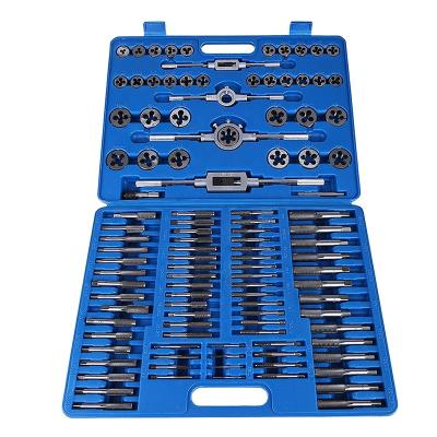 China 110pcs/set M2 M18 Carbon Steel Screw Nut Thread Taps Dies With Wrench Handle Heavy Duty Tool Kit for sale