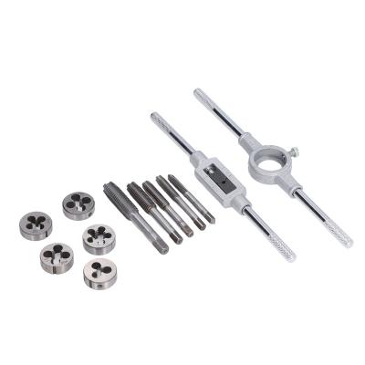 China Manual thread tapping device. 12Pcs Drill Tap Die Wrench Manual Wire Tool Kit Tapping Kit For Vehicle Furniture for sale