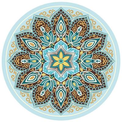 China TKing Large Non-slip Tape Suede Eco-Friendly TKing Anti-Slip Yoga Waterproof Custom Printing Round Mat for sale