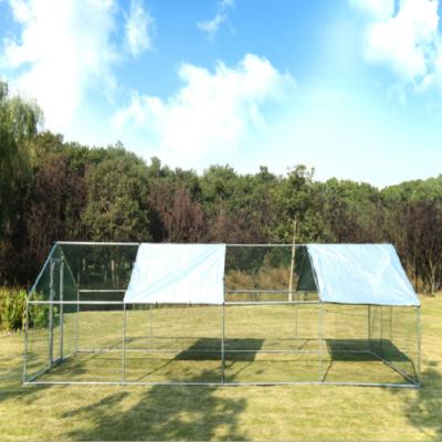 China Outdoor High Top Walk Stored Metal Chicken Cage Large Cage Chicken Cage With Waterproof Cover for sale