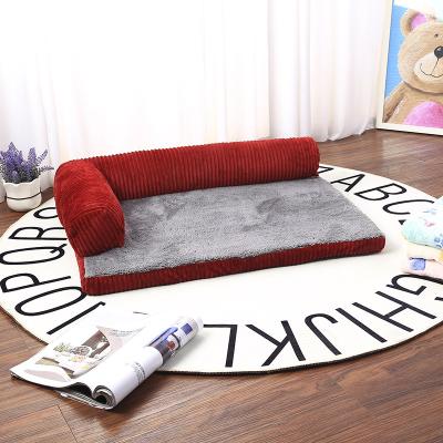 China Breathable Two Tone Orthopedic L-Shaped Corner Sofa Dog Bed, Plush Orthopedic Sofa Dog Bed for sale