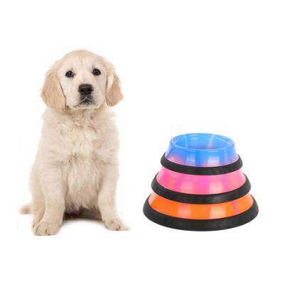 China Silicone Voucher Round Dog Food Bowl Pet Feeder Viable Non-Skid Bowl Holder for sale