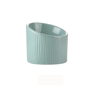 China Sustainable Modern Cat Bowl Dog Column Ceramic Bevel Slope Non-Slip Feeder for sale