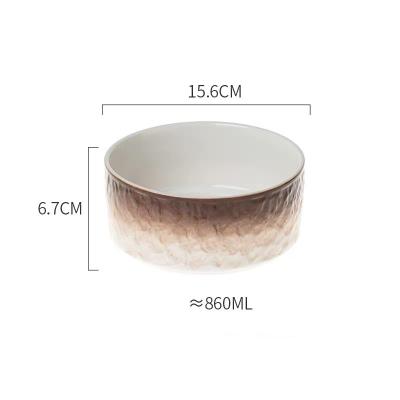 China Muti-color Gradient Porcelain Sustainable Bowl Cat Japanese Ceramic Dog Bowl Non Slip For Pet Feeder for sale