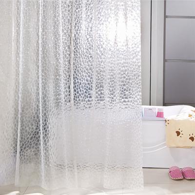 China Viable Customized Style Luxury Folding Eco-Friendly Clear Transparent Color Eva Shower Curtain for sale