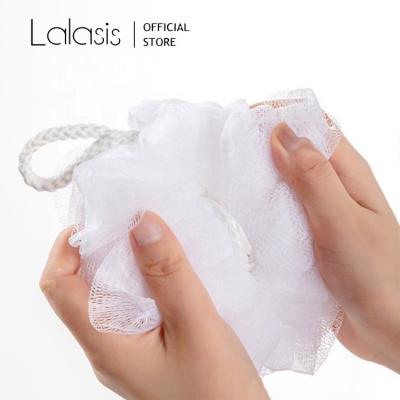 China Soft Lalasis custom natural loofah body scrubber mesh bath sponge ball bath supplies bath sponge exfoliating for sale