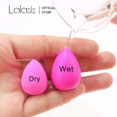 China Eco-Friendly Lalasis custom logo black pink private label makeup sponge puff makeup sponge blender latex free for sale