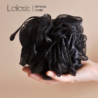 China Soft Lalasis natural organic bamboo charcoal body bath custom loofah body scrubber mesh bath sponge ball bath sponge set for sale