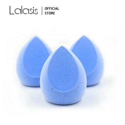 China Eco-Friendly Lalasis private label custom logo red blue teardrop bevel velvet skin face sponge microfiber makeup sponge for sale