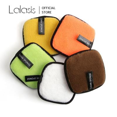 China Eco-Friendly Lalasis private label custom square reusable facial makeup remover sponge lazy water face cleansing pad for sale