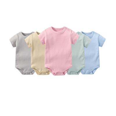 China Soft Breathable Newborn Baby Romper 100% Cotton Short Sleeve Baby Overalls Baby Clothes Spring Summer Autumn for sale