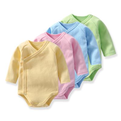 China Hot Sale Newborn Baby Jumpsuit Spring 100% Soft Breathable Cotton Long Sleeve Autumn Baby Romper Clothes for sale