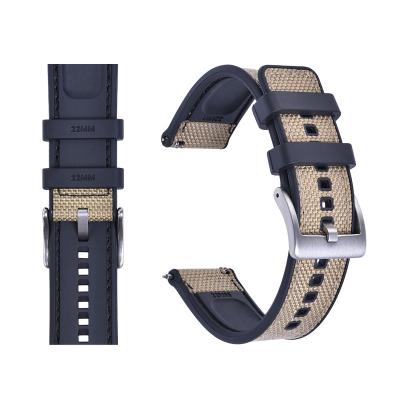 China JUELONG 304 Stainless Steel Hybrid Canvas Quick Release Rubber Band Wrist Strap Watchbands Rubber Watch Bands & Straps for sale