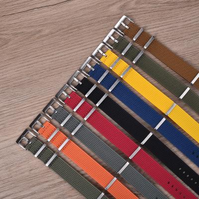 China High Quality Premium Juelong New Arrival Scratchproof Brushed Buckles Neat Stitching Lines Ribbed Nato Strap for sale