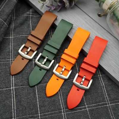 China Fluorine Watch Strap Soft Silicone FKM Strap 20mm 22mm Rubber Watch Band For Samsung Galaxy Watch Active for sale