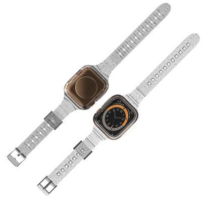 China JUELONG Water Resistant Compatible With Apple Watch Band 44mm 42mm With Cute Girl Crystal Clear Protective Case Women Girl With Bands for sale