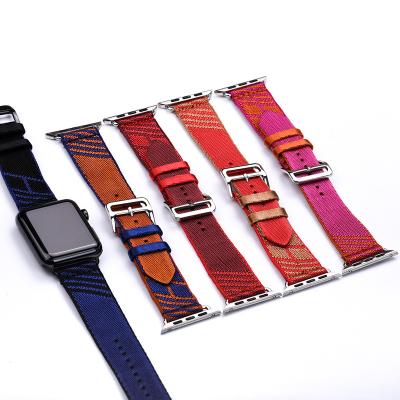 China JUELONG Lightweight Woven Nylon Watch Band Strap Sport Breathable Loop For Apple Watch Series 7/6/5/4/3/2/1 Nylon Band 38 40 42 44 mm for sale