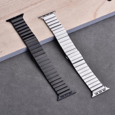 China JUELONG Luxury Stainless Steel Watch Band Bamboo Metal Pearl Metal One Watch Band For Apple Watch 38mm 42mm 44mm Strap For iWatch Band for sale