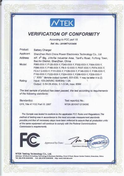 FCC - Shenzhen Rich China Power Electronics Technology Co., Ltd.