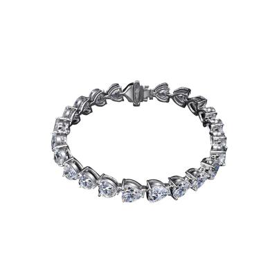 China Environmentally Friendly Jewelry 2021 New 925 Sterling Silver High Carbon Diamond Row Bracelet Full Diamond Chain for sale