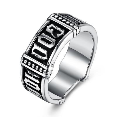 China Antique Titanium Steel Ring For Men Size 8# 9# 10# 11# 12# Maya Simple Style Mysterious Text Stainless Steel Vintage Environmental Friendly Retro Rings for sale