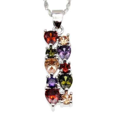 China Fashionable Wholesale Multicolor Hermosa Gemstone Garnet Amethyst Morganite Peridot Topaz Pendant Necklace Gift for sale