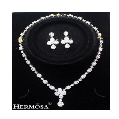 China Beautiful Hermosa CLASSIC Bridal Jewelry Sets 925 Sterling Silver Necklace Earrings Party Jewelry Set For Wedding/Grand Event for sale