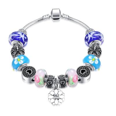 China Fashionable Hermosa 925 Sterling Silver Authentic European DIY Beads Charm Bracelet 20cm for sale