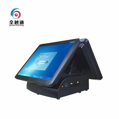 China POS terminal for restaurant with Two Monitors 15-inch resistive touchscreen for sale