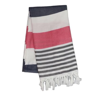 China Custom Printed Turkish Beach Towel Safe For Kids Sand Jacquard Towel With Tassel Cotton Turkish Beach Towel for sale