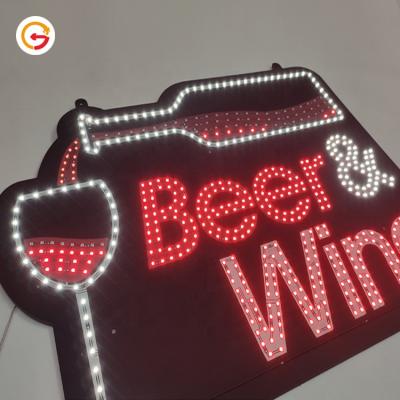 China Low Power Long Lasting Easy Installation JAGUARSIGN Manufacturer Custom Wine Shop LED Sign Advertising Decor 24 Hours Bar Open LED Sign for sale