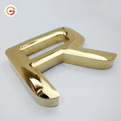 China Long Durable Easy Installation JAGUARSIGN Gold Metal Sign Letters Stainless Steel 3D Exterior Metal Letter Large Company Logo Fabricated for sale