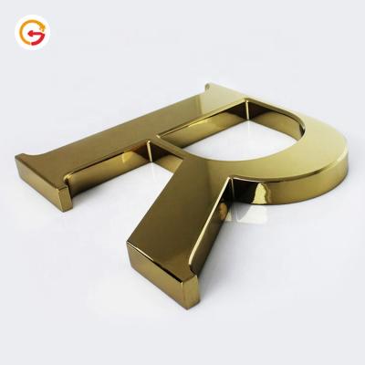 China Long Durable Easy Installation Custom Acrylic 3D Letter Wall Decor Signs Manufacturer JAGUARSIGN Rose Gold Metal Coating Letter 3D for sale