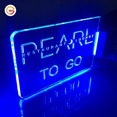 China Wall Mounted Led Acrylic Bed Logo Sign Board Room Wall Decoration LED Acrylic Edge Sign Low Consumption Long Durable Easy Installation Custom Store JAGUARSIGN for sale