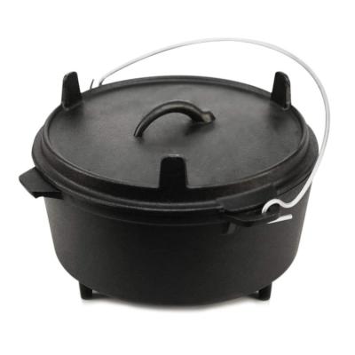 China Sustainable Amazon Hot Sale Camping Cookware Cooking Pot Outdoor Cast Iron Dutch Oven for sale