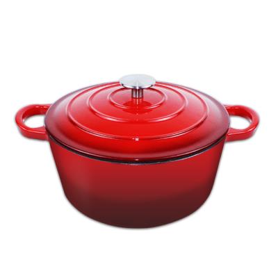 China Sustainable Wholesale Cast Iron Soup Pot Enameled Stock Pots Enamel Coating Cast Iron Cookware Casserole for sale