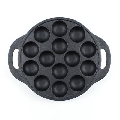 China 14 Hole Cast Iron Food Japanese Octopus Ball Dutch Pan Cake Cooking Egg Poacher Poffertjes Takoyaki Pan for sale