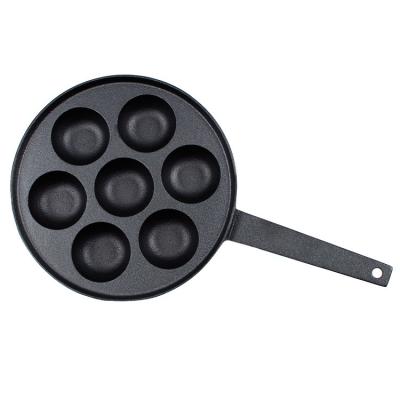 China Viable Pancake Maker Melt Egg Poacher Pan Octopus Ball Poffertjes Pan Takoyaki Cooking Pan With Long Handle for sale