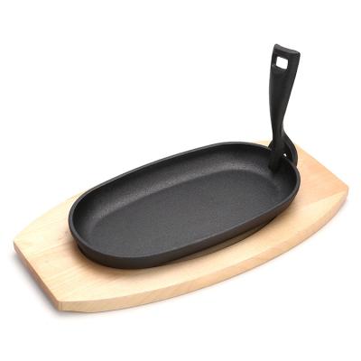 China Sustainable Pre-Seasoned Cast Iron Sizzling Plate for sale