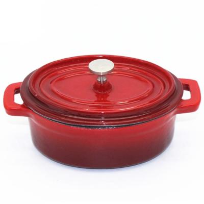 China Sustainable Porcelain Enamel Mini Oval Cast Iron Casserole for sale