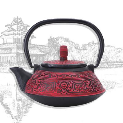 China Sustainable Moroccan Teapot Set Enamel Teapot For Household Cast Iron Kettle for sale