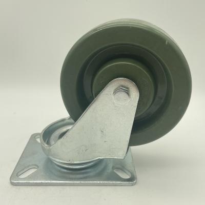 China Other 4inch Flat Surface Removable Military Green High Temperature Wheel Swivel Ruedas Caster Wheel Industrial Rubber Wheel for sale